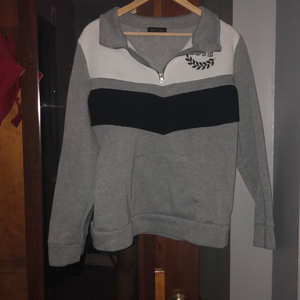 Grey LOVE sweater.